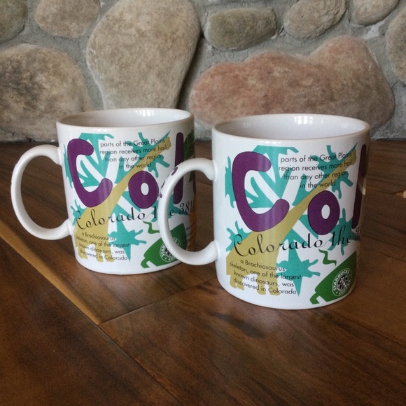 Pair of Starbucks State of Beans Colorado Large Mugs from 1997 - Picture 3 of 8